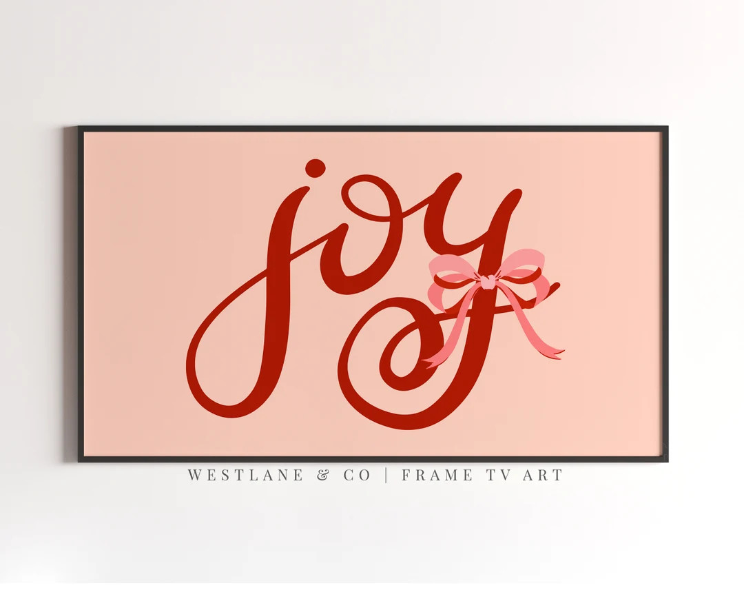 Samsung Frame TV Pink Holiday Joy Modern Christmas Festive DIGITAL TV Art - Etsy | Etsy (US)
