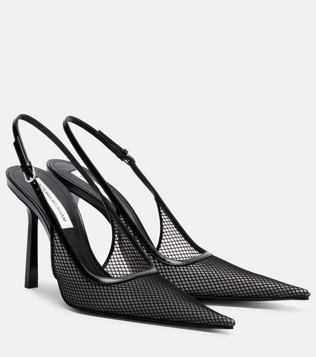 Leather-trimmed mesh slingback pumps | Mytheresa (US/CA)