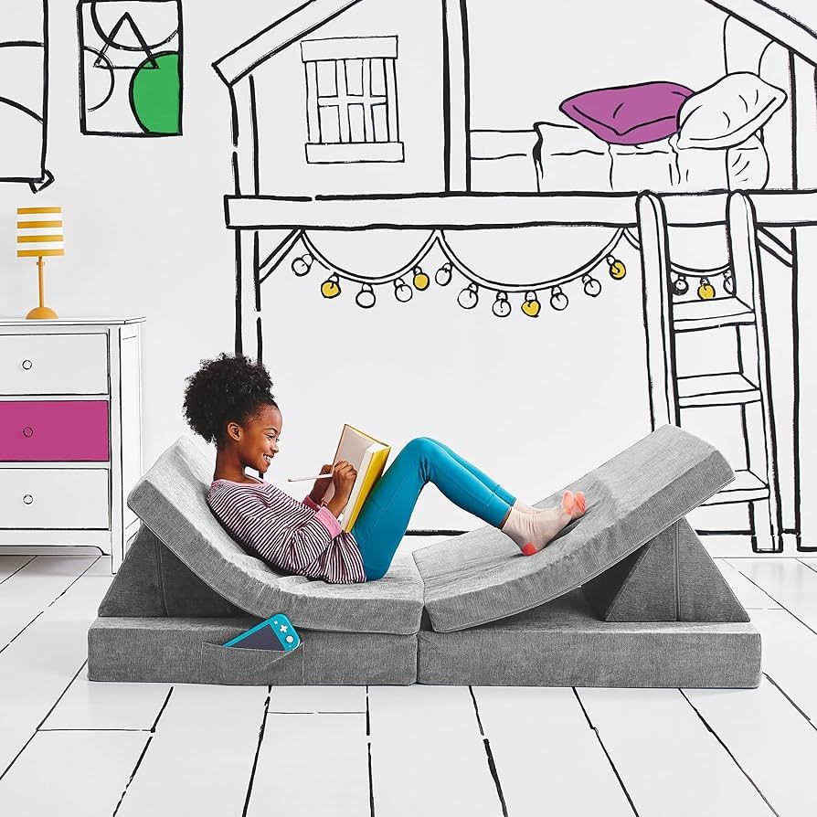 Yourigami Kids and Toddler Play Couch Convertible Folding Sofa, Durable Foam Modular Design, Moun... | Amazon (US)