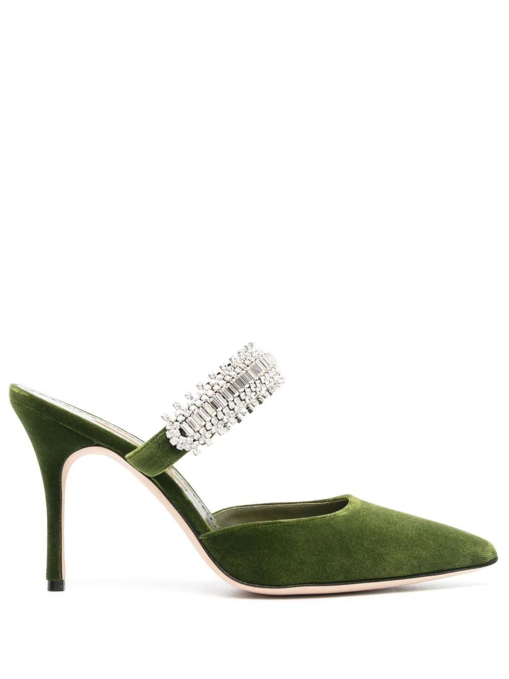 Manolo Blahnik Lutara 90mm Pointed Mules - Farfetch | Farfetch Global