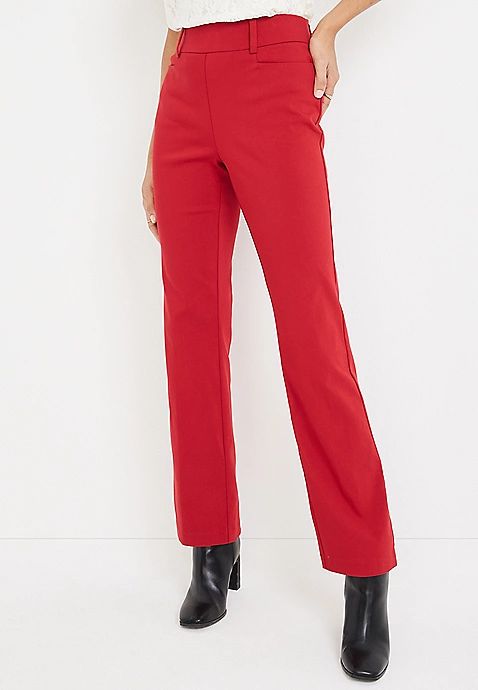 Red Bengaline Bootcut Pull On Pant | Maurices