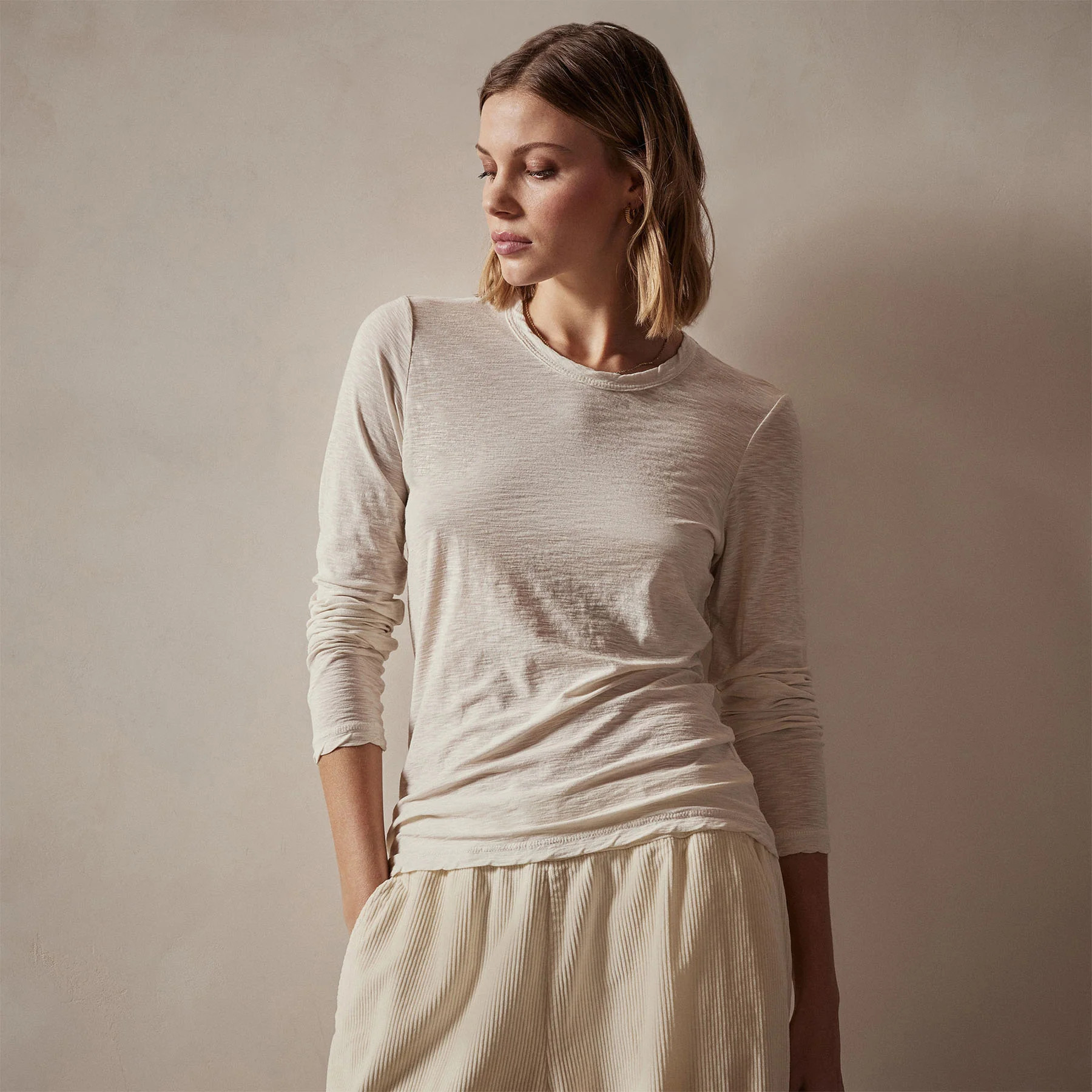 Sheer Slub Long Sleeve Crew | James Perse (US)