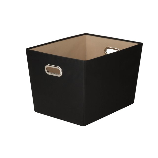 Honey-Can-Do Fabric Large Storage Bin with Handles, Black | Walmart (US)