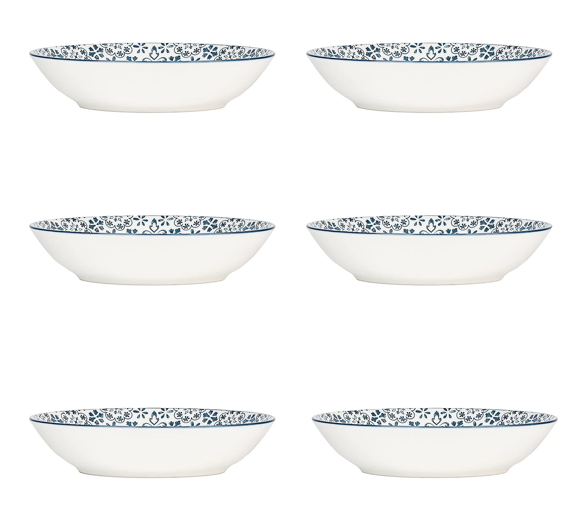 10 Strawberry Street Set of 6 Mediterranean Blu e Pasta Plates | QVC