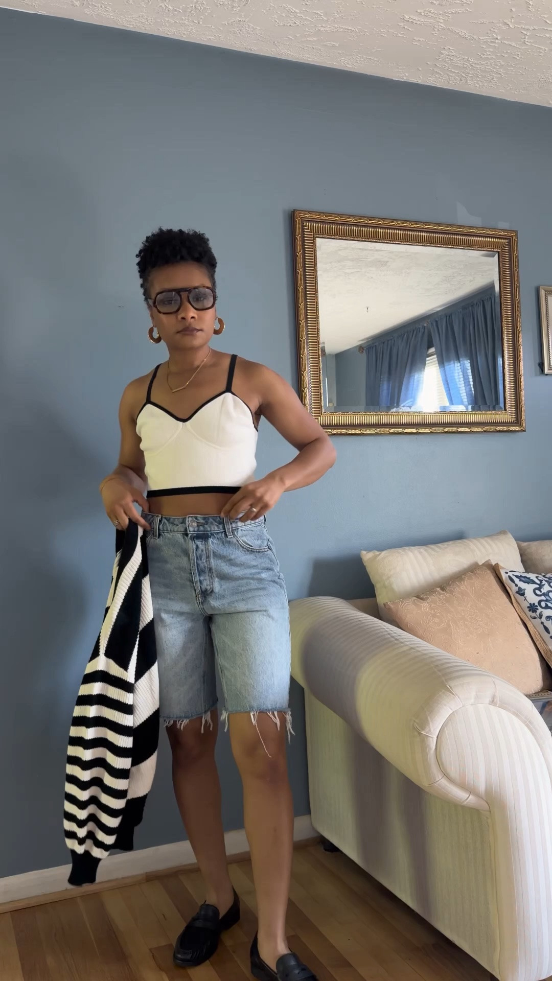 An easy and casual spring outfit: Cardigan, matching tank, denim shorts and loafers!

#LTKootd #LTKgrwm #LTKSeasonal