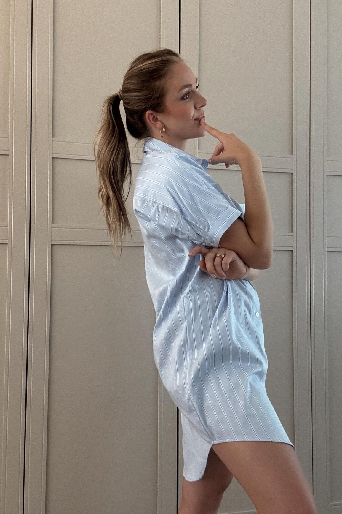 Nursing friendly mini shirt dress from Target🩵 Follow @whatiloveabout.summer for more nursing friendly and easy mom outfits! 
Wearing size xs, size down.

#LTKSeasonal #LTKVideo #LTKFindsUnder50
