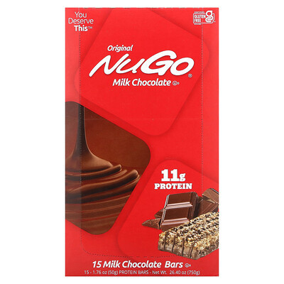 NuGo Nutrition, Original Bar, Milk Chocolate, 15 Bars, 1.76 oz (50 g) Each | iHerb