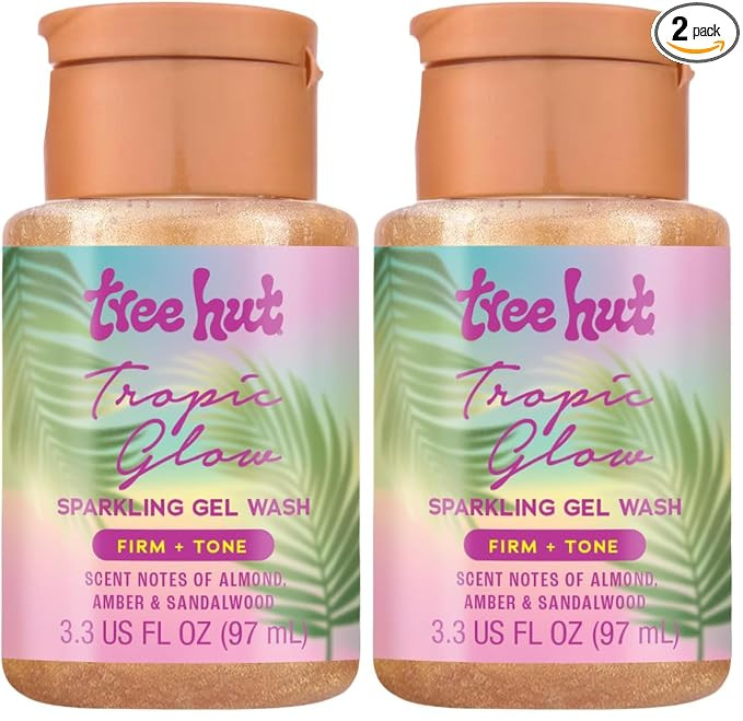 Tree Hut Tropic Glow Foaming Gel Wash, Hydrating Body Wash, Travel Size, 3.3oz (Pack of 2) | Amazon (US)
