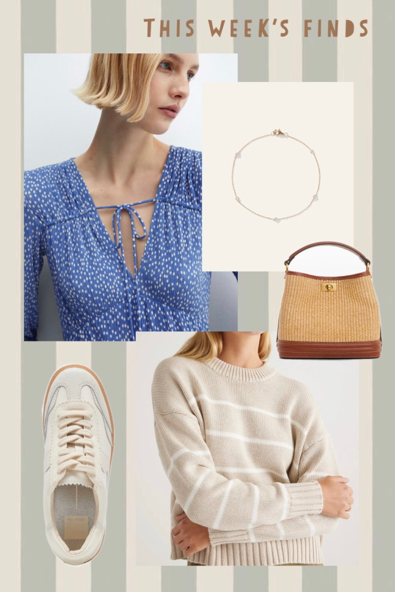 This week’s finds 
〰️
Spring dress, spring outfit, spring ootd, ootd, spring bag, fine jewelry, bracelet, striped sweater, spring sweater, cotton sweater, sneakers, sneaker dupe 

#LTKshoecrush #LTKfindsunder100 #LTKSeasonal
