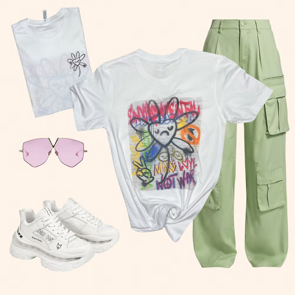 Peace and Love T-shirt (Vintage Feel) | Sassy Queen