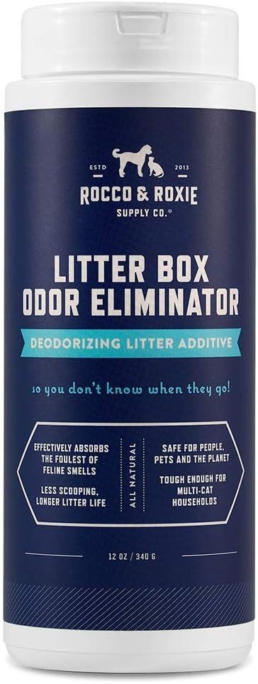 Rocco & Roxie Litter Box Odor Eliminator, Best Natural Urine Deodorizer for Cat Litter Boxes Cats... | Amazon (US)