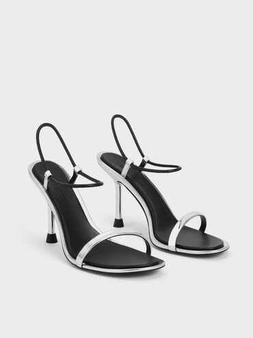 Stiletto-Heel Ankle-Strap Pumps
    
         - Silver | Charles & Keith CA