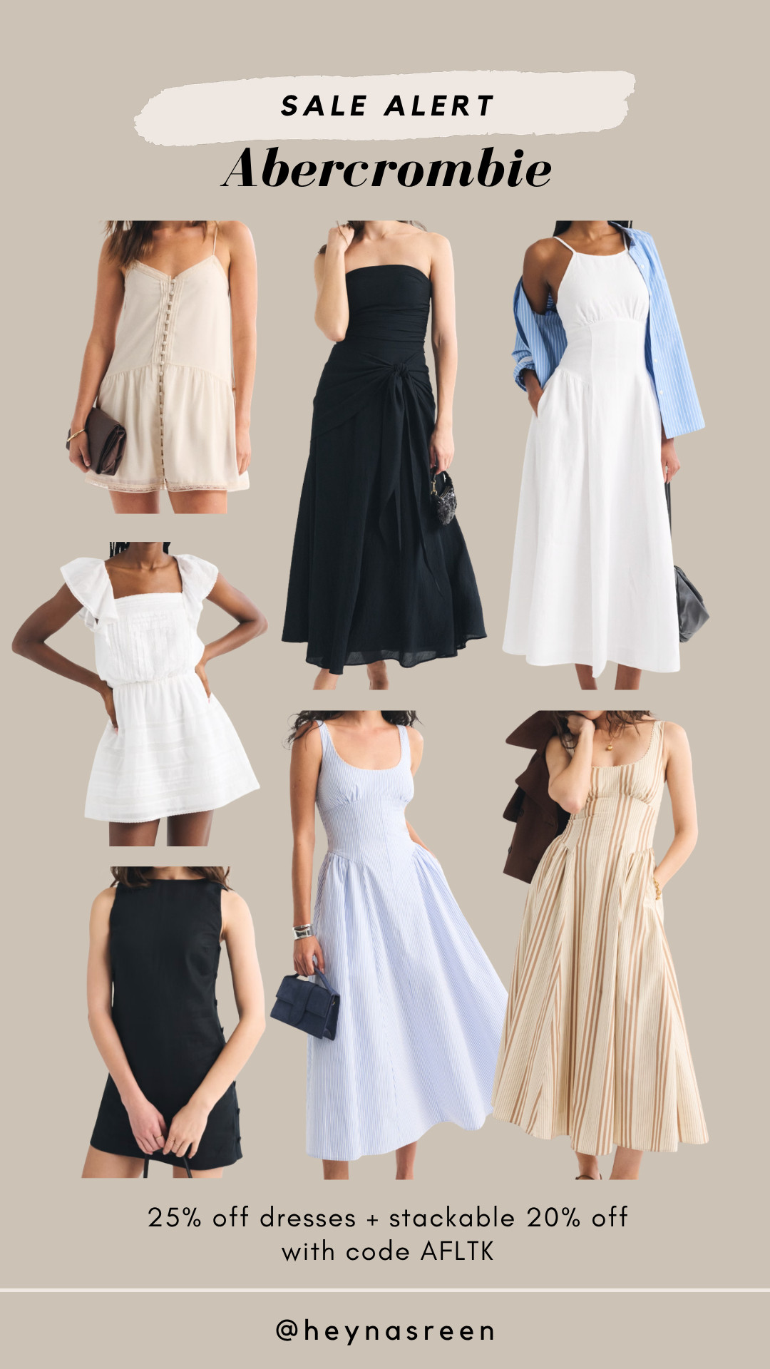 Big Abercrombie sale!! Get 25% off dresses and a stackable 20% off with code AFLTK.

#LTKSaleAlert