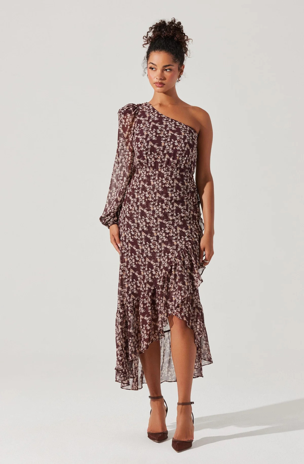 Calista Floral One Shoulder Dress | ASTR The Label (US)
