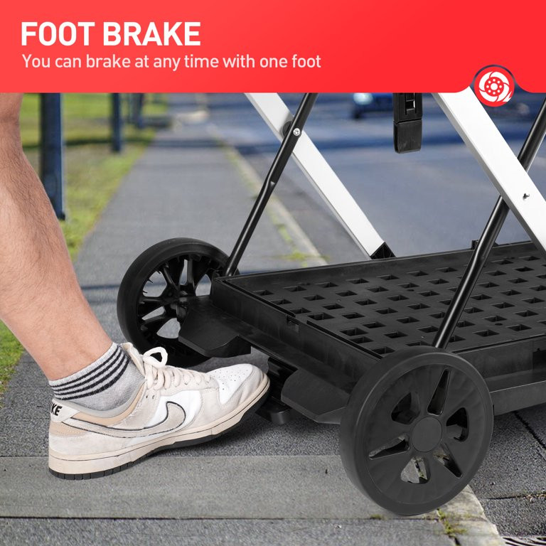 EVMORE 2-Tier Multi Use Functional Collapsible Utility Cart Adjustable Shopping Carts with Storag... | Walmart (US)