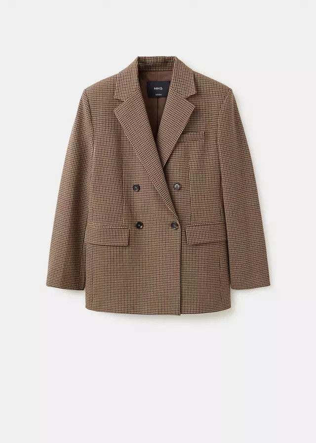 Check-print jacket | MANGO (UK)