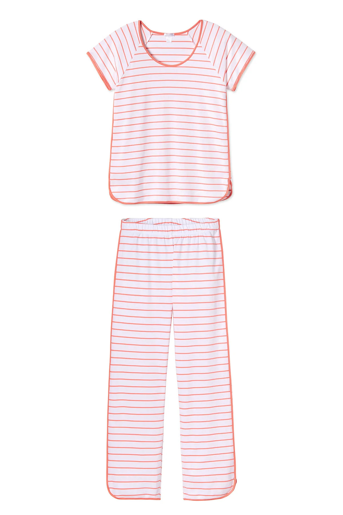 Pima Short-Long Set in Coral | LAKE Pajamas