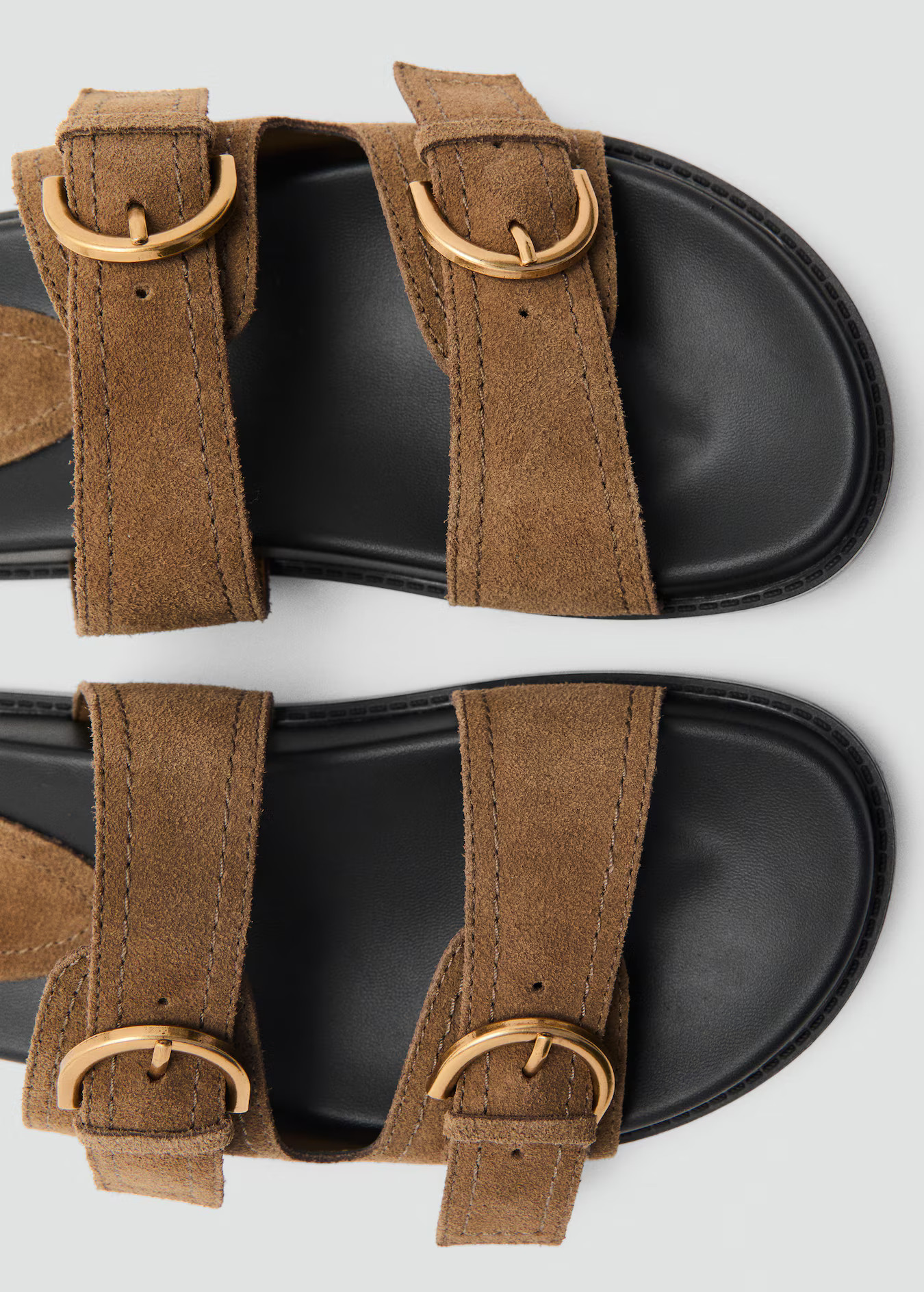Flat leather sandals with buckles - Women | MANGO United Kingdom | MANGO (UK)