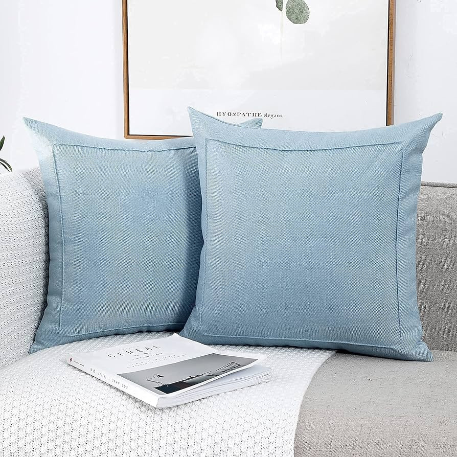 Jepeak Burlap Linen Throw Pillow Covers Cushion Cases Pack of 2 Farmhouse Modern Decorative Solid... | Amazon (US)