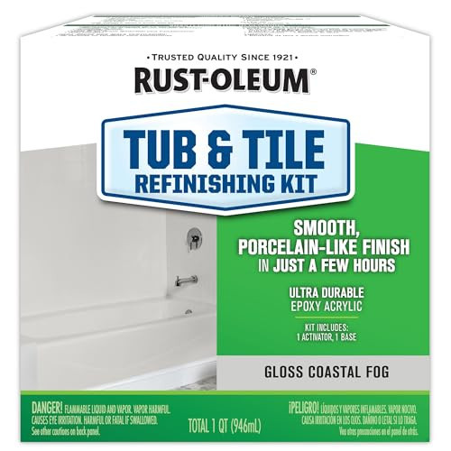 Rust-Oleum 384166 Tub And Tile Refinishing 2-Part Kit, Gloss Coastal Fog | Amazon (US)