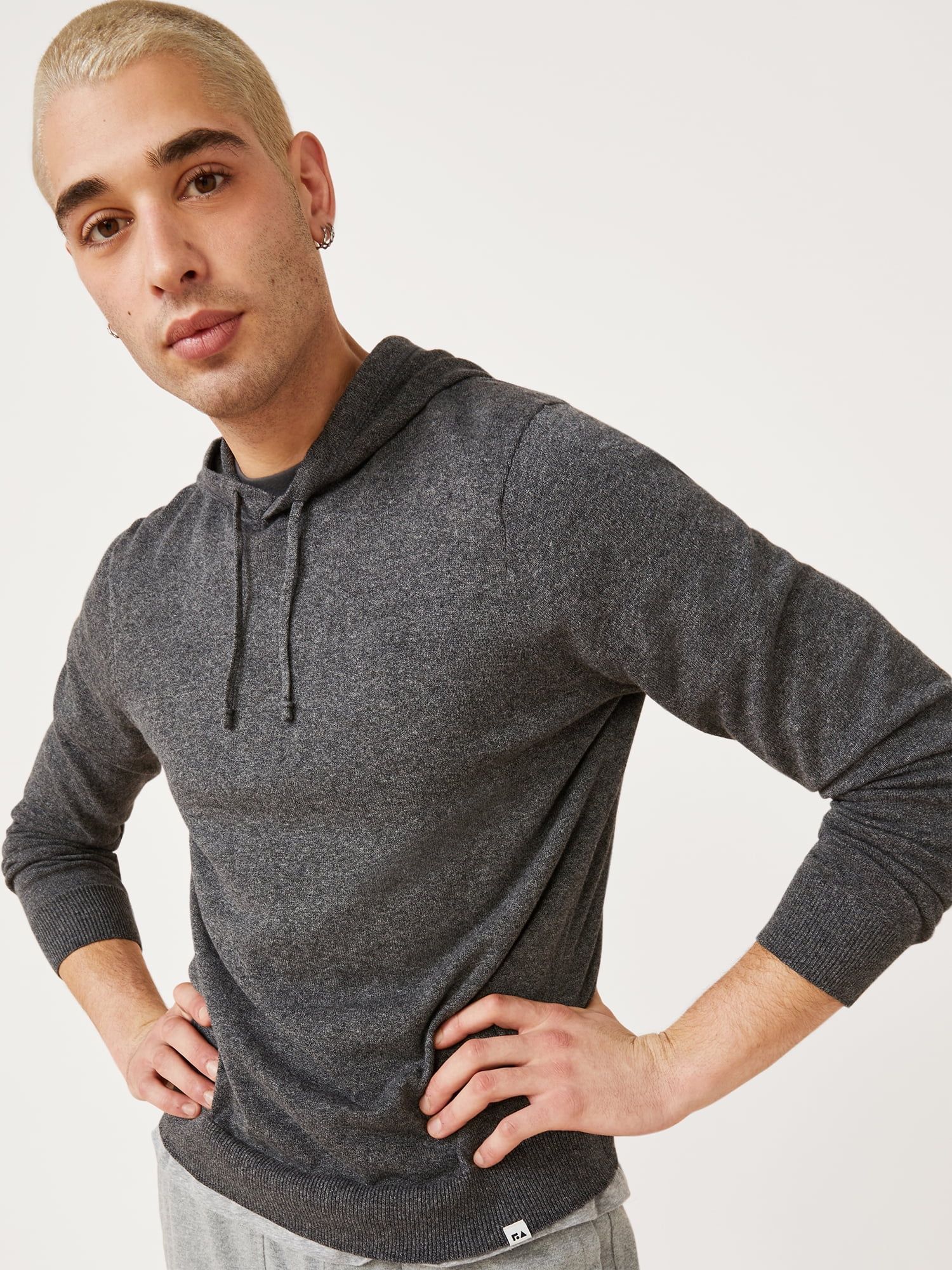 Free Assembly Men's Hooded Sweater - Walmart.com | Walmart (US)