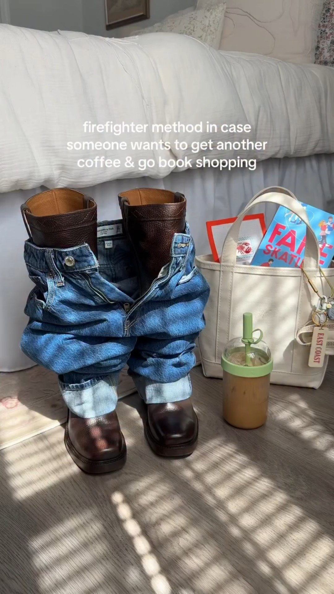game over if we also shop & bring a craft 🤭 
•
boots are @thefryecompany 
jeans @abercrombie 
bag @llbean boat and tote 
coffee @nespresso 
needlepoint @destination_needlepoint & @littlestitchesneedleworks 
FAKE SKATING (out 9/30!!) thanks Simon Teen & @lynnpainterbooks ❤️
•
inspired by my fave @clarapeirce 
•
#relatable #outfitinspo #relatablereels #lifestyle #explore #viral #justagirl #girlhood #girly #girlythings #reader #readerlife #readers #booklovers #bookstagram #bookish #bookworm #bookreels #bookishreels #bookreelsofinstagram #frye #abercrombie #llbean #boatandtote #crafting #ndlpt #needlepointersofinstagram #needlepoint