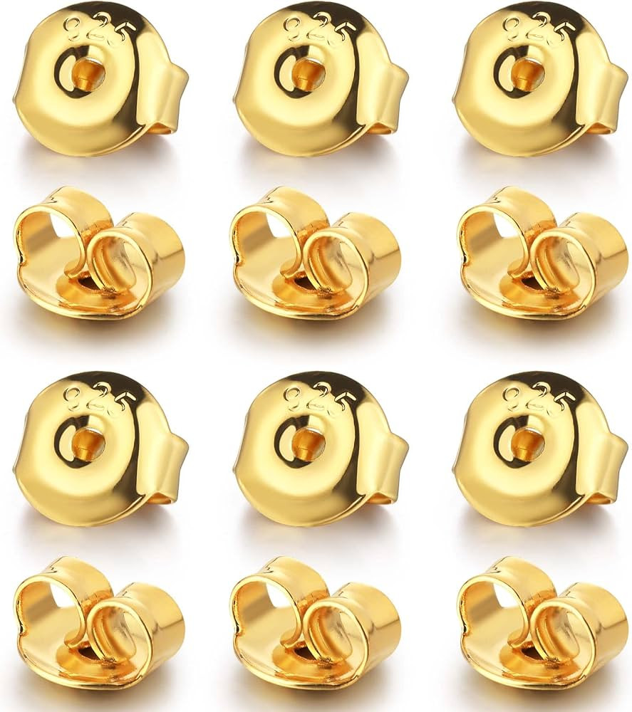 Gold Earring Backs for Studs, Moconar 12 PCS 925 Sterling Silver Earring Backs Replacements, Hypo... | Amazon (US)