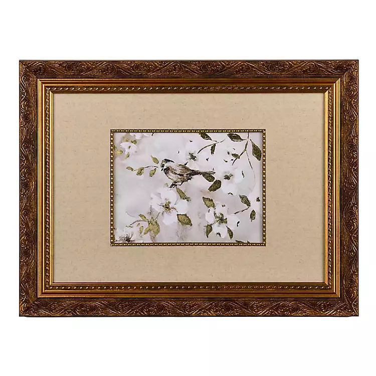 New! Bird on Branch Gold Framed Art Print | Kirklands
