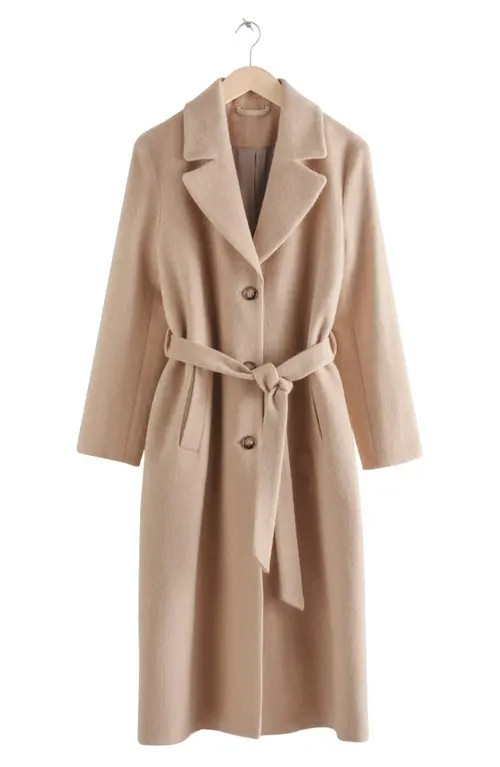 & Other Stories Belted Coat in Beige at Nordstrom, Size 12 | Nordstrom