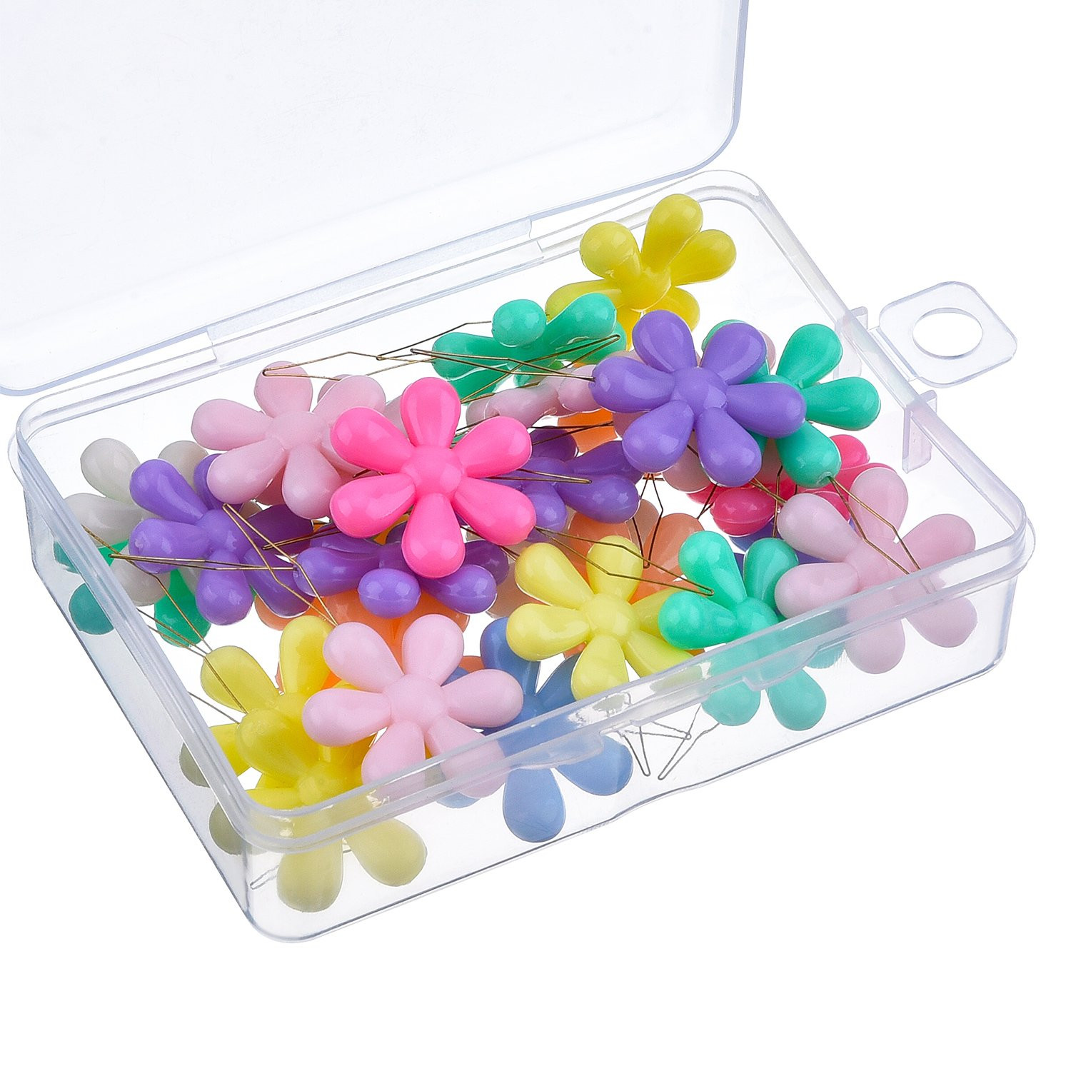 TecUnite 30 Pieces Needle Threaders with Clear Box Multicolor Plastic Flower Head Wire Loop Needl... | Amazon (US)