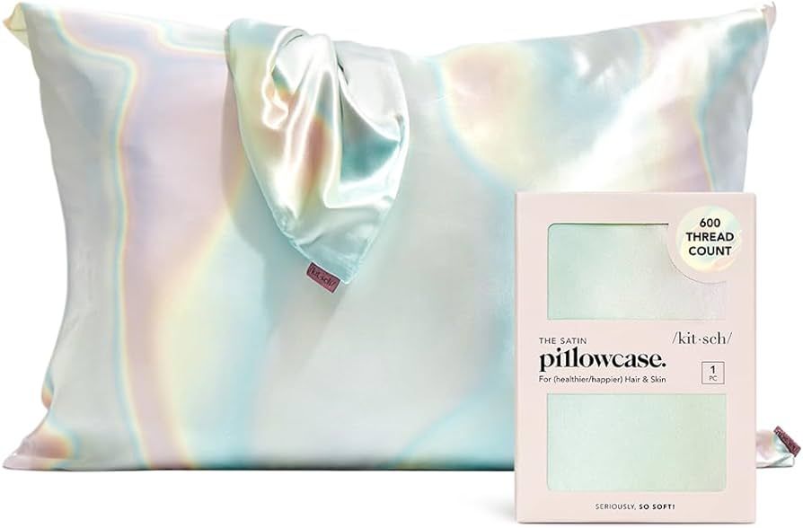 Kitsch Satin Pillowcase for Hair and Skin, Softer Than Silk Pillow Cases Queen, Cooling Satin Pil... | Amazon (US)