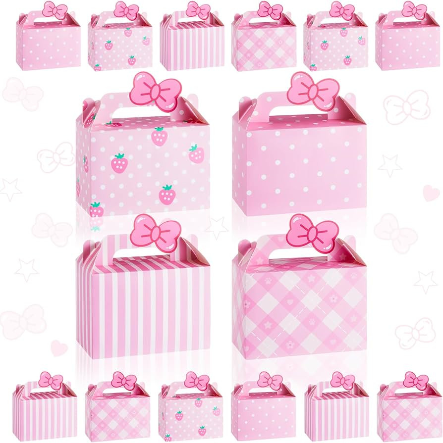 Marspark 24 Pcs Pink Bow Tie Kitty Party Favor Boxes Cat Birthday Candy | Amazon (US)