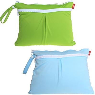 Damero 2Pack Waterproof Wet Bag, Reusable Wet Dry Bag Organizer for Travel, Beach, Diapers, Breas... | Amazon (US)