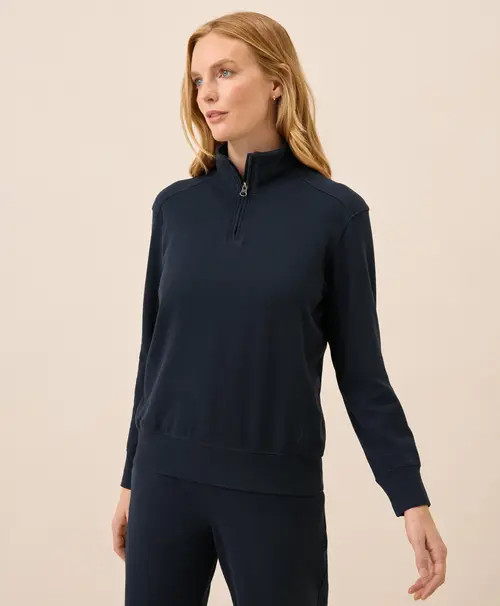 Pact CloudKnit Half Zip in Midnight Blue at Nordstrom, Size X-Small | Nordstrom