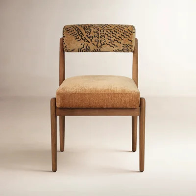 Nonie Genuine Leather Oak Dining Chair | AllModern