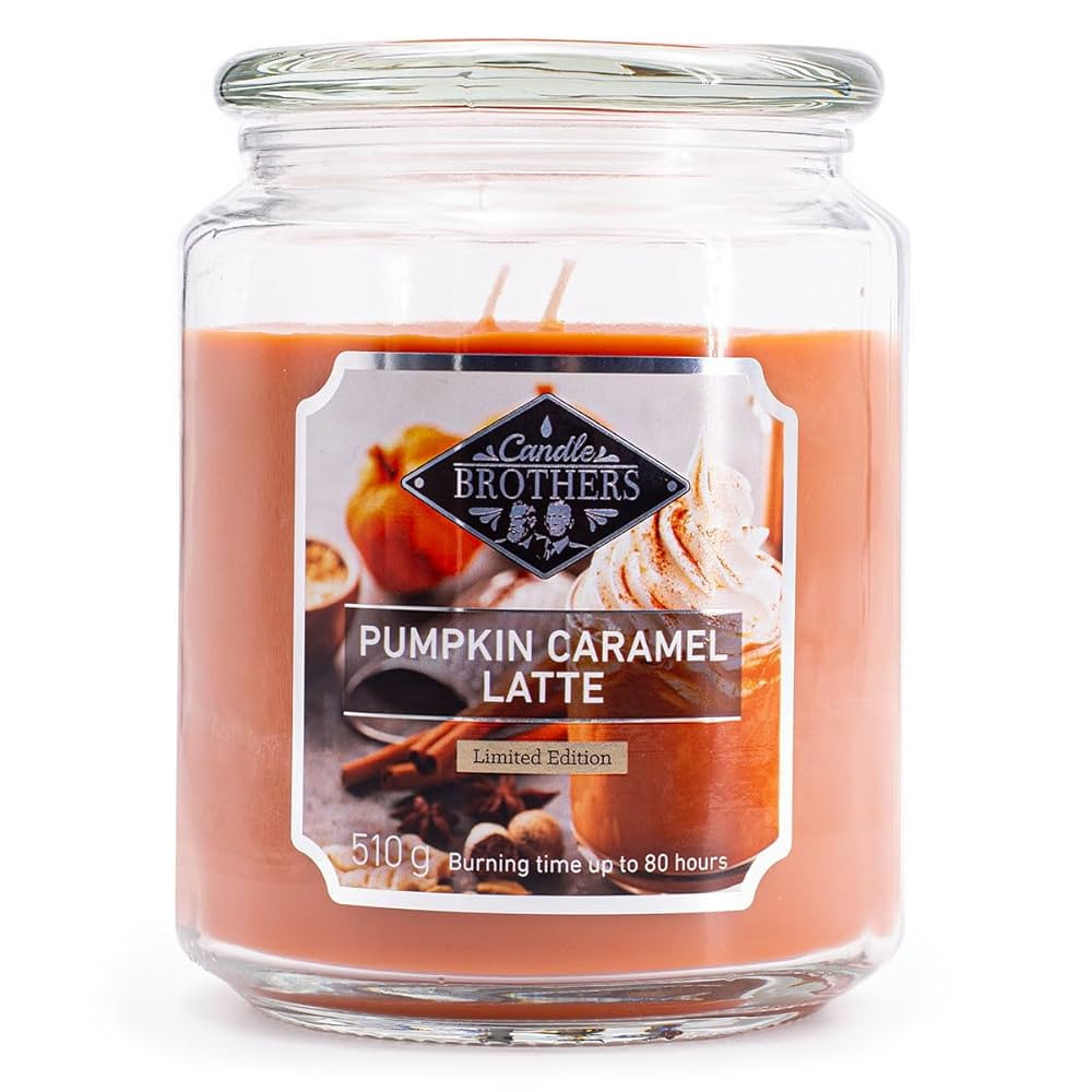 Candle-Brothers Large Scented Candle in Glass with Lid | Pumpkin Caramel Latte | Scented Candle P... | Amazon (DE)