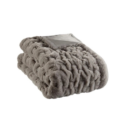 Ruched Fur Throw | Ashley Homestore