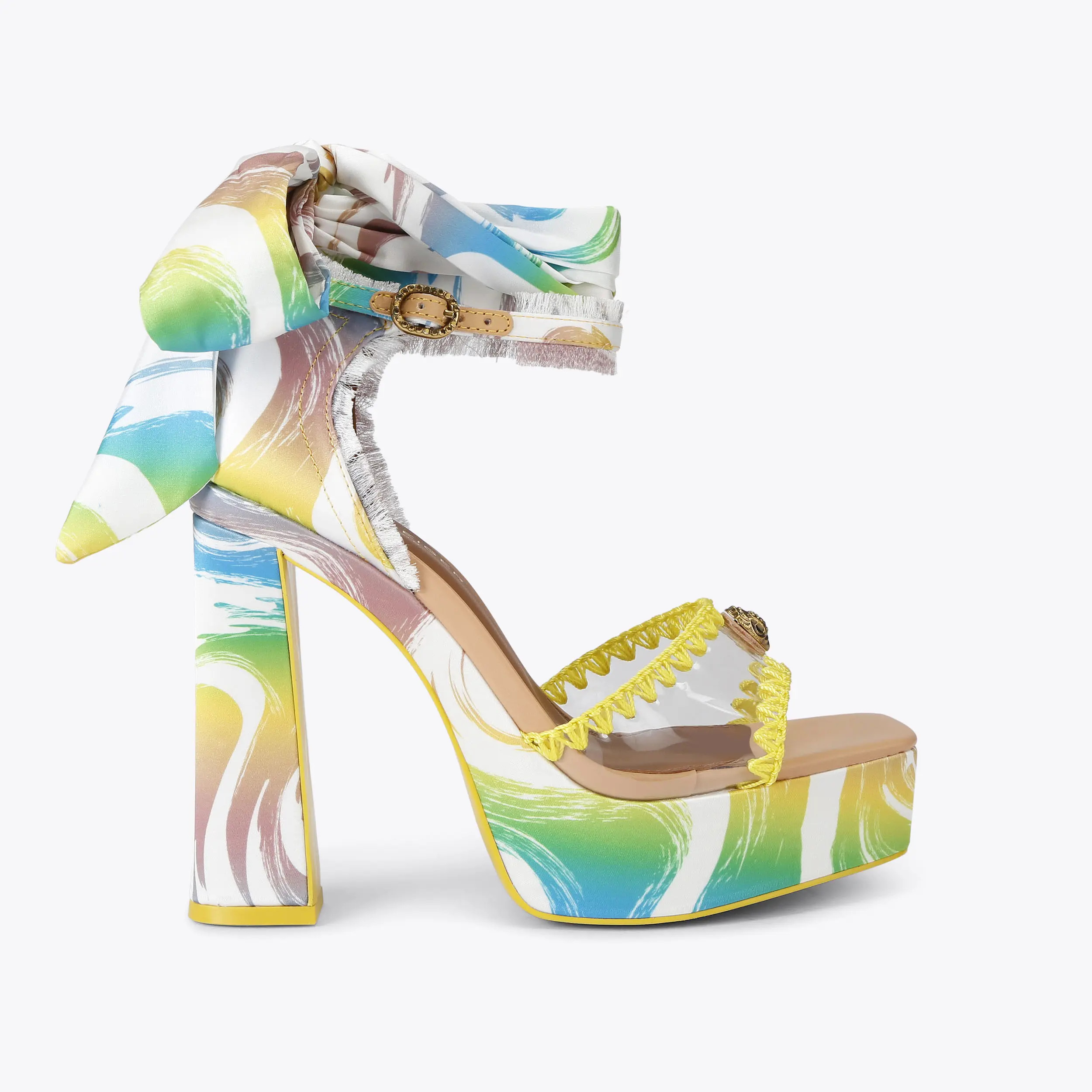 KC VINYL TIE PLATFORM Satin Platform Heel by Kurt Geiger London | Kurt Geiger US