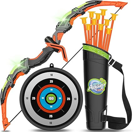 KIZJORYA Bow and Arrow Set, LED Light Up Archery Toy Set, Sports & Outdoor Play Toys for Toddlers... | Amazon (US)