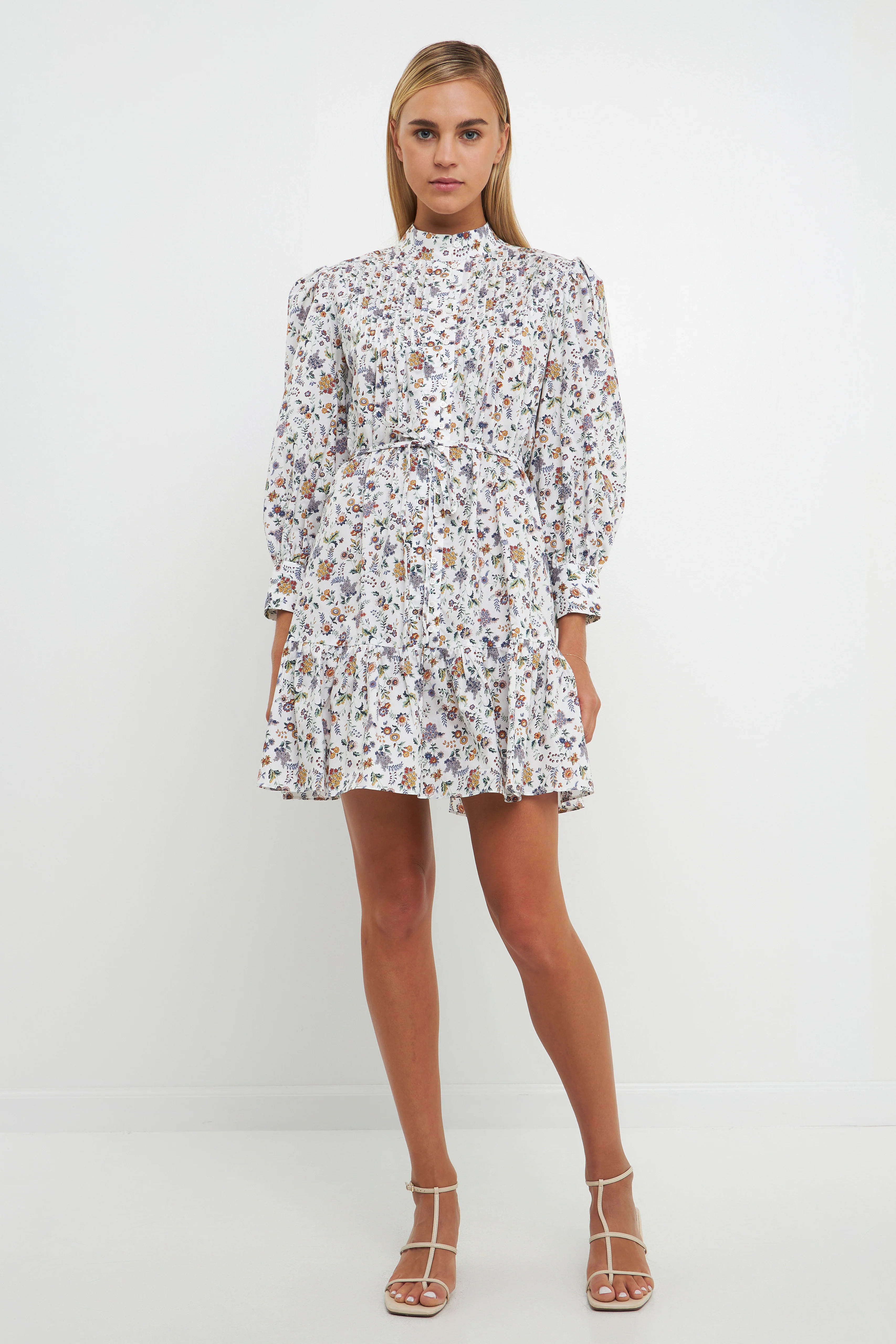 Floral Print Pintuck Smock Mini Dress | OBJECTRARE