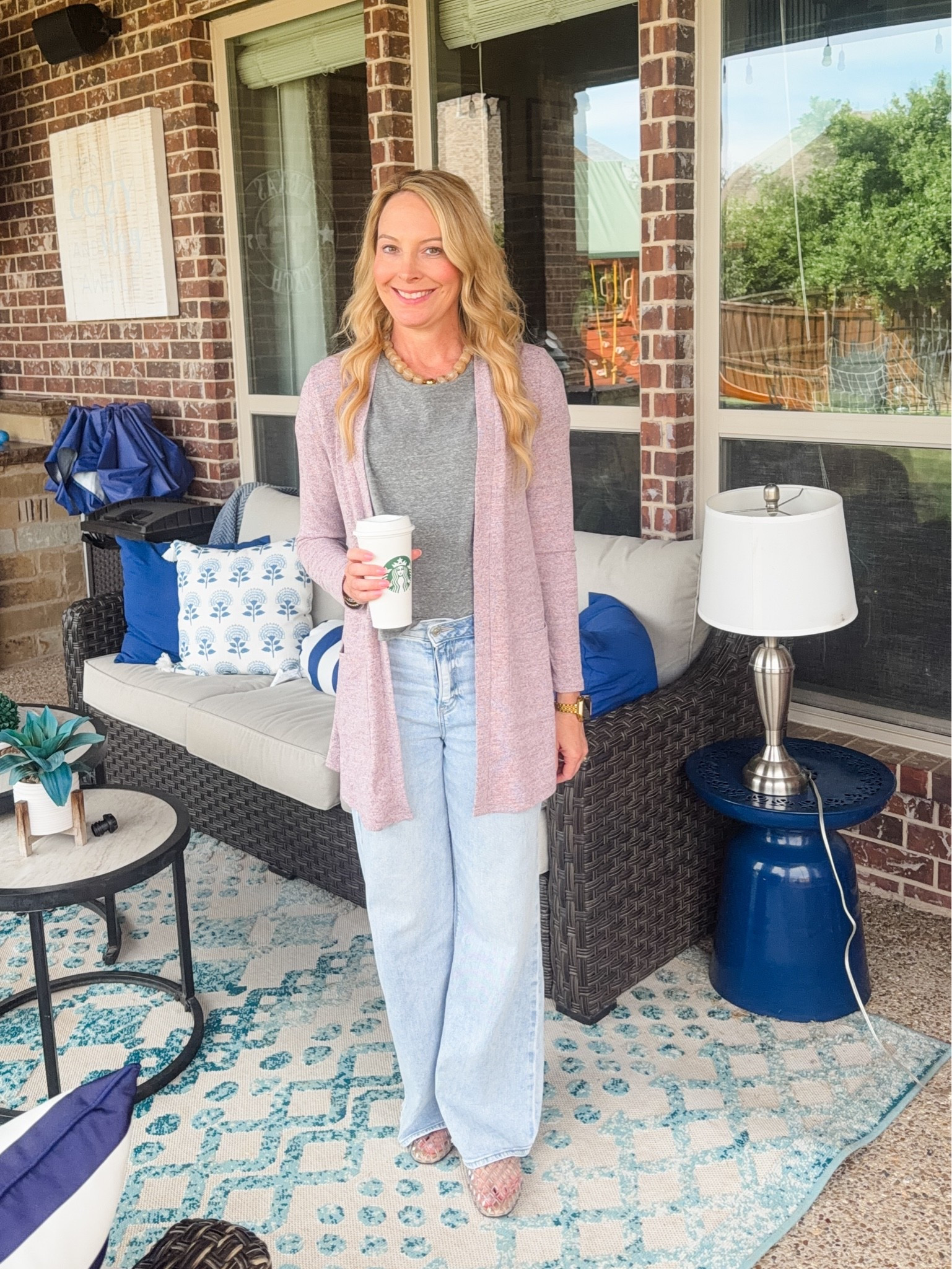 Loving this easy outfit! Brought this cardigan along to my meeting because I’m always cold! This tee is one of my favorite basics paired with my absolute favorite jeans of the year. Wearing a small in the tee and cardigan and size 2 in the jeans. 

Easy outfits | wide leg jeans | summer outfits | Tshirt | basics | travel outfits | neutral outfits | Target | Amazon | American Eagle

#LTKootd #LTKmomlife #LTKSaleAlert