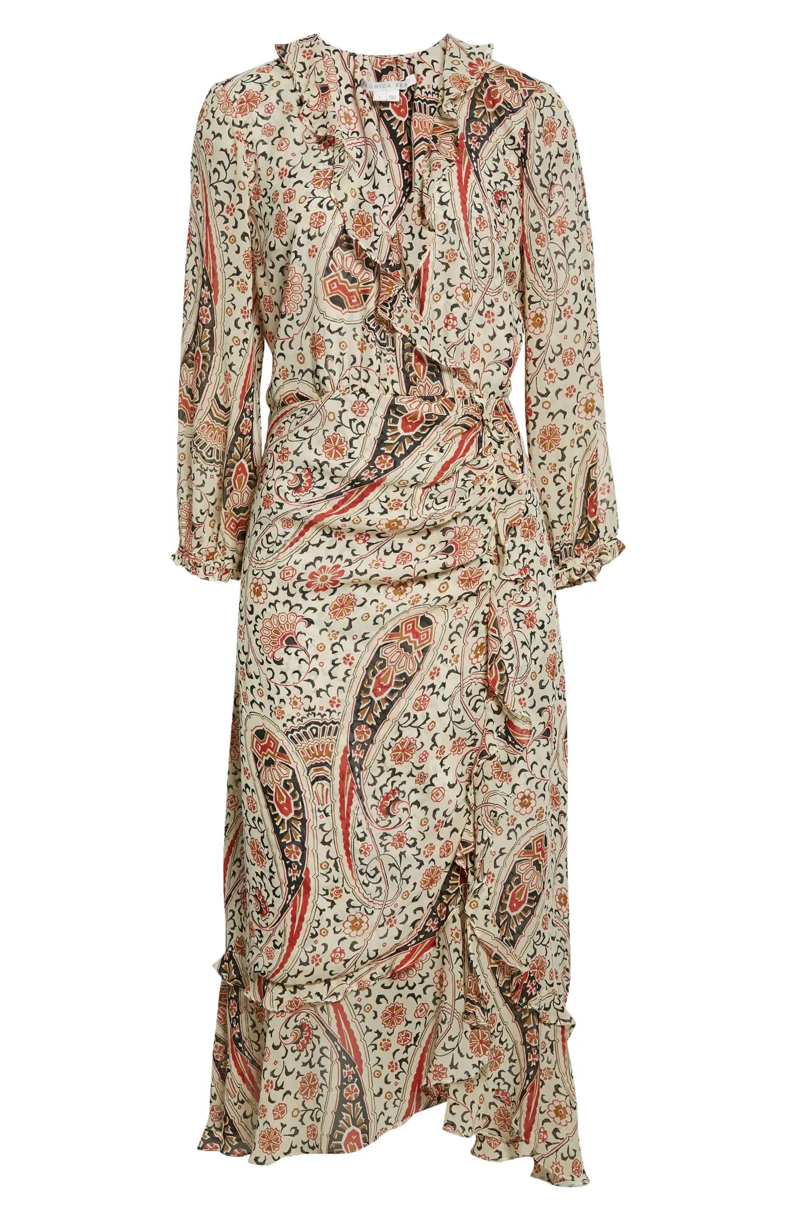 Derby Long Sleeve Silk Midi Dress | Nordstrom