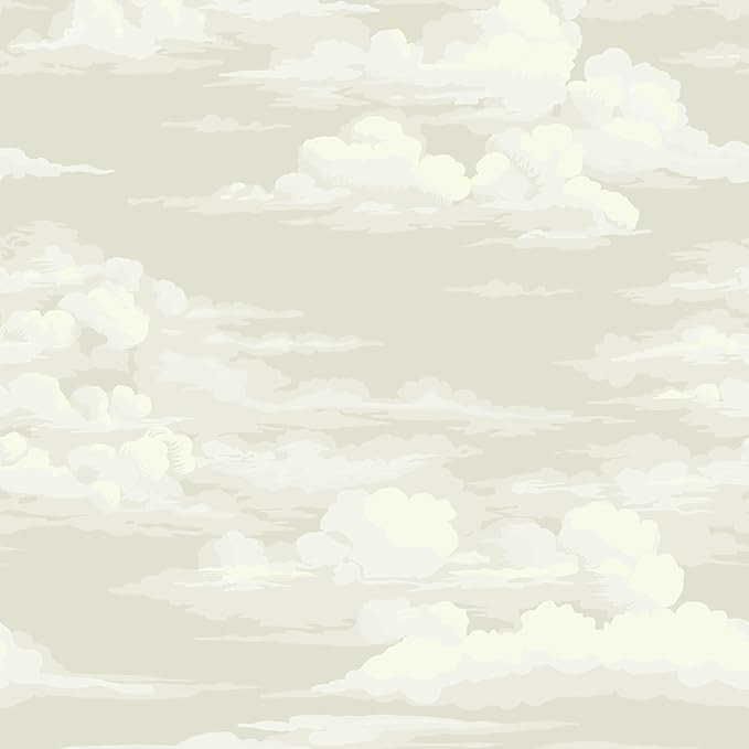 Wallpaper Peel and Stick White Cloud Wallpaper for Bedroom Mural Grey Wallpaper 17.3" x 118" Self... | Amazon (US)