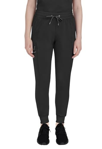 Healing Hands Women's Jogger Scrub Pant 7 Pockets Elastic Drawstring, with Moisture Wicking & 2-Way Stretch Technology - 9244T, M Tall, Black | Amazon (US)