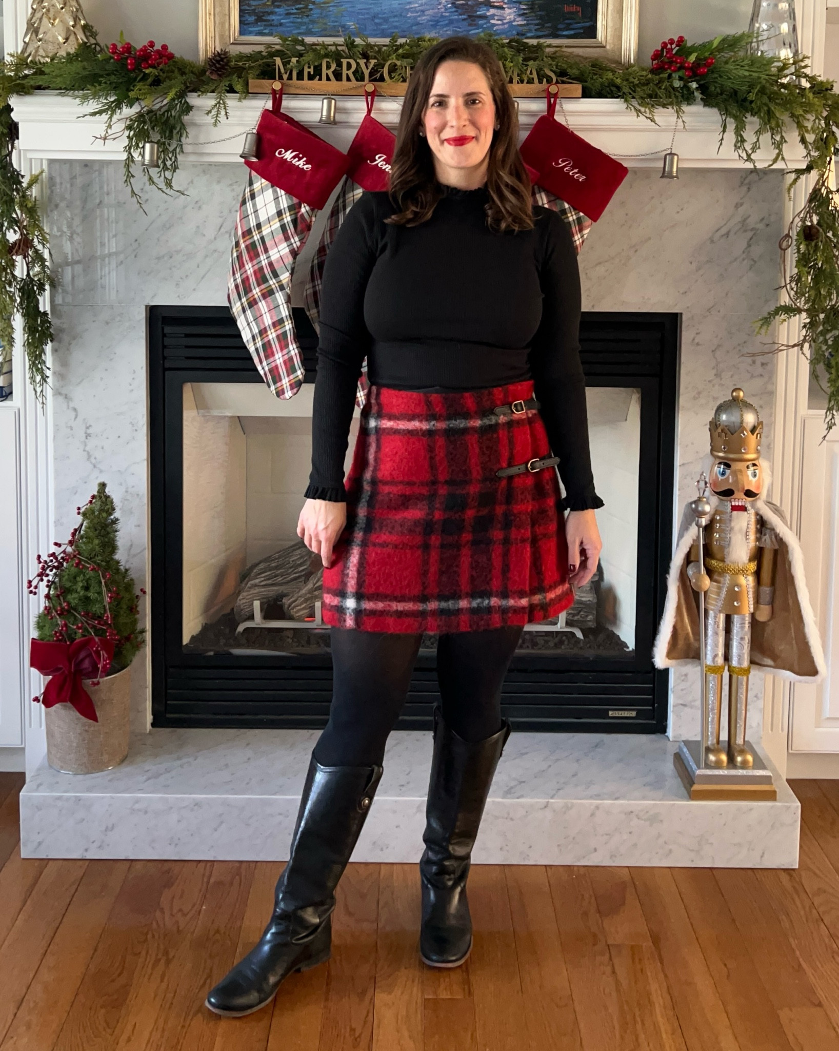 Outfits I can’t wait to wear this holiday season! Plaid Ralph Lauren skirt with black turtleneck and tights for a very classic holiday look. 

#LTKHoliday #LTKSeasonal