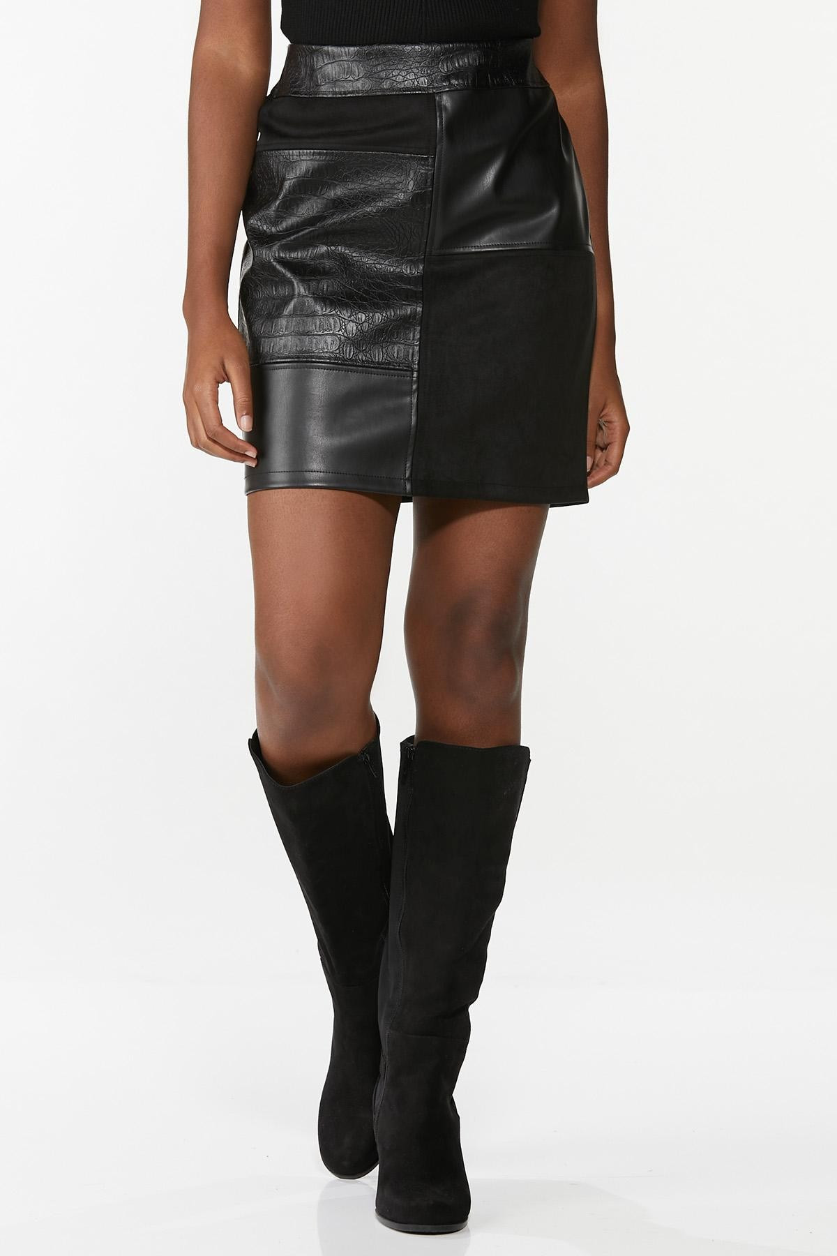 Faux Patchwork Mini Skirt | Cato Fashions