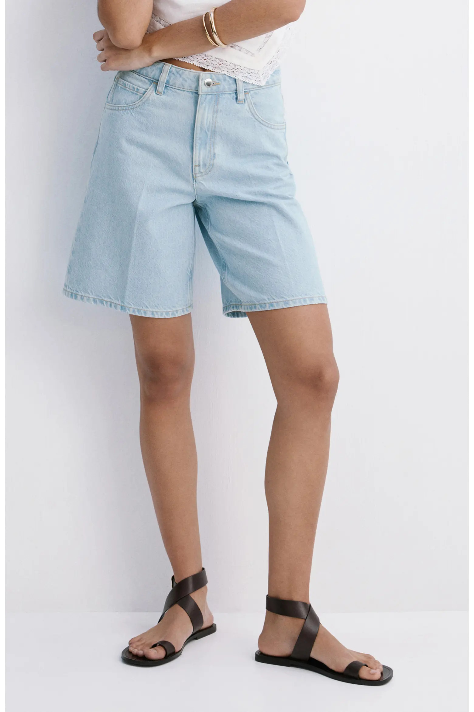 High Waist Mid Thigh Denim Shorts (Women) | Nordstrom | Nordstrom
