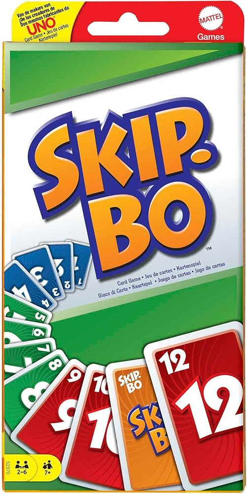 Mattel Games, Skip-BO Card Games for Ages +7, Card sequencying Family Game from UNO Creators, 523... | Amazon (US)