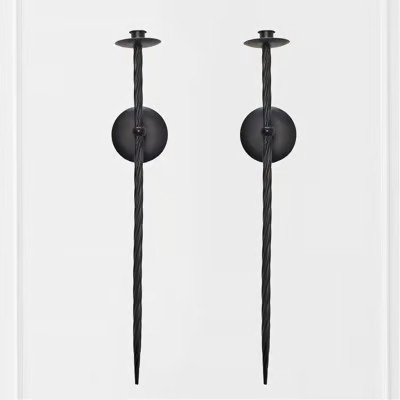 Wall Candle Holder Set Of 2 Wall Mount Metal Candle Holders Decor | Wayfair North America