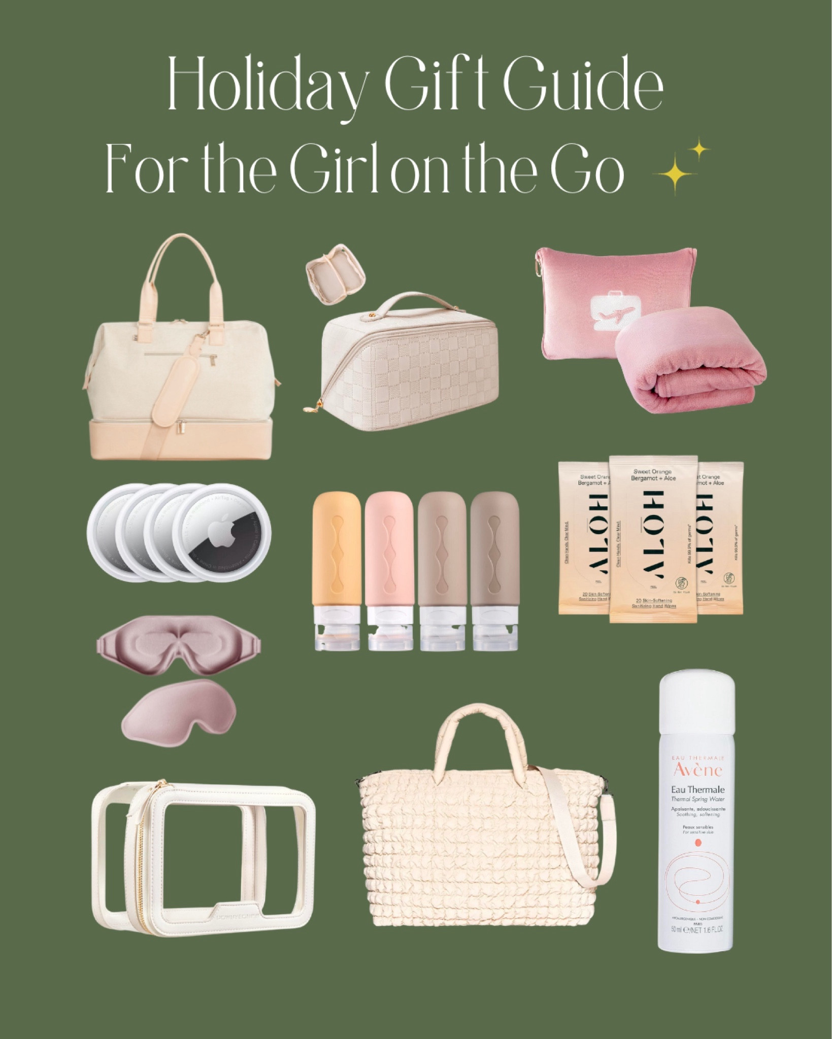 Gift Guide for the girl on the go! #DanniNicolleStyle

travel, travel essentials, luggage, Beis, Amazon travel finds

#LTKtravel #LTKitbag